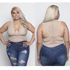 Taupe Lace Bodysuit